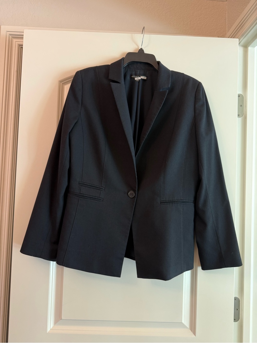 ANTONIO MELANI Black Single-Button Tailored Blazer